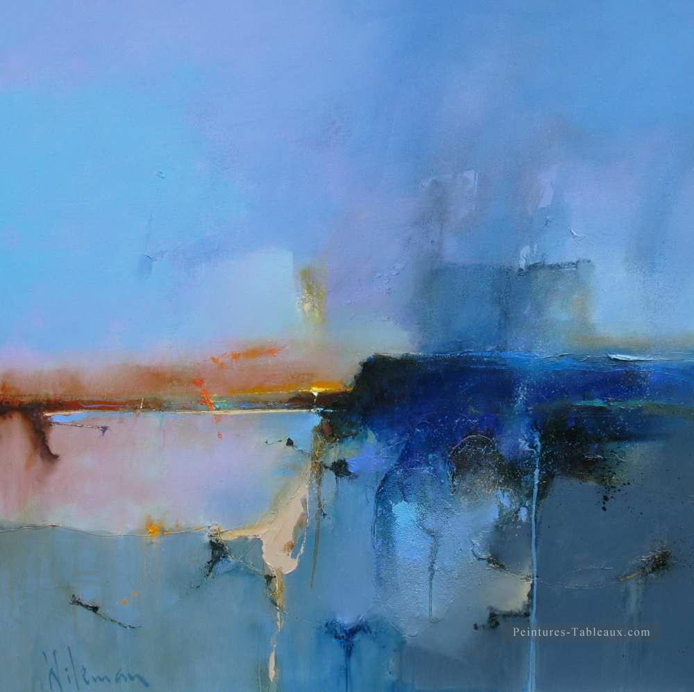 bleu dérive abstrait paysage Peintures à l'huile